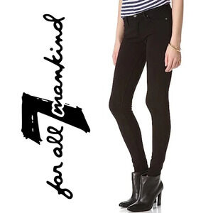 7 for All Mankind, The Skinny, Double Knit Stretch Pants, Black